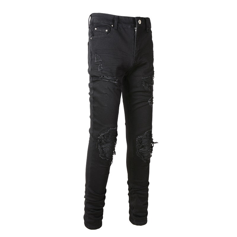 BLACK BIKER DENIM