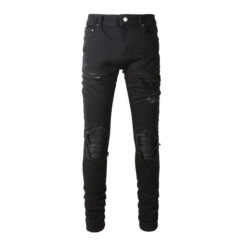 BLACK BIKER DENIM