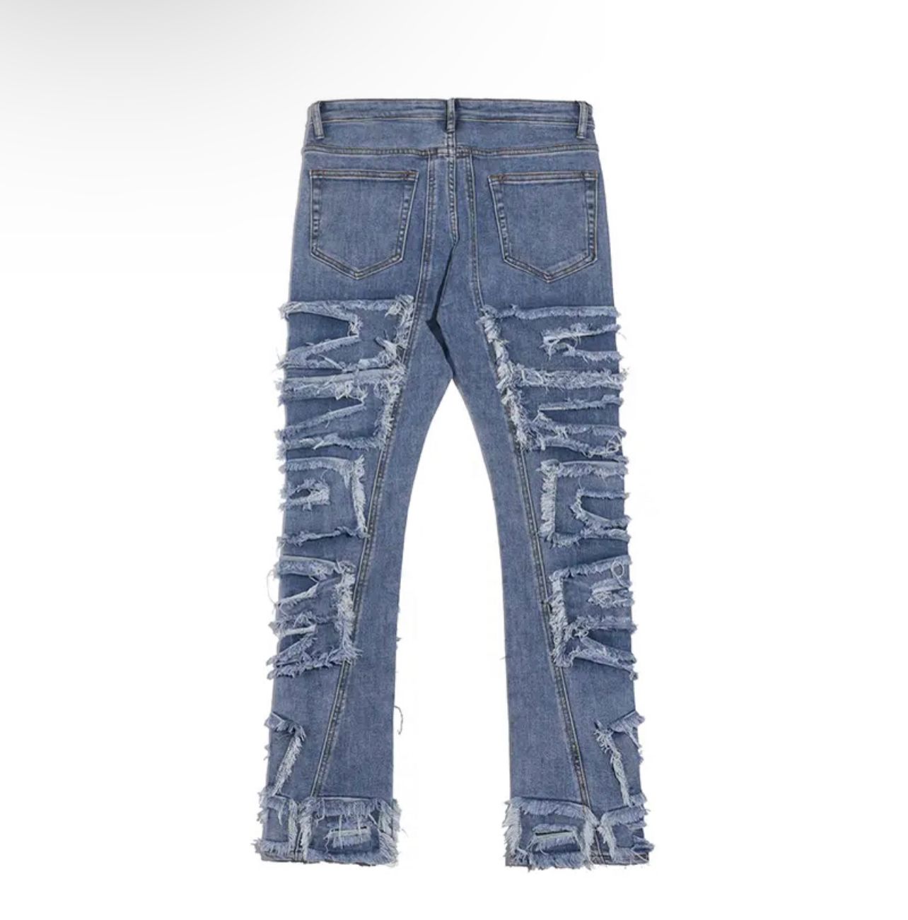 KNIFED BLUE FLARE JEANS