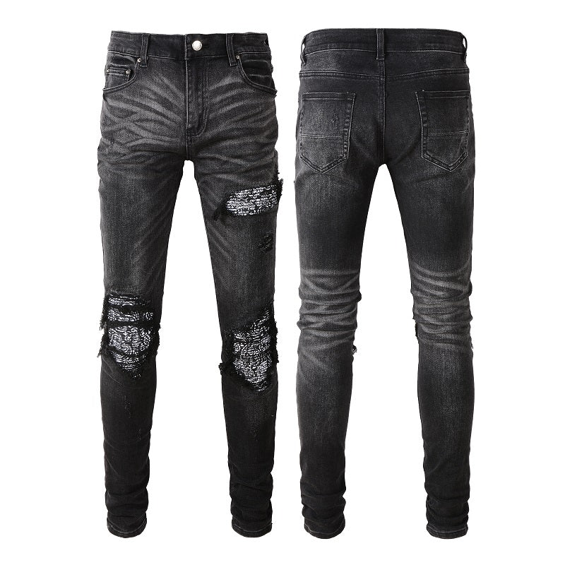 BLACK BANDANA DENIM